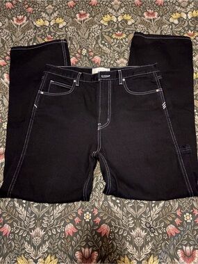 Men's BDG Black White Contrast-Stitch Jeans